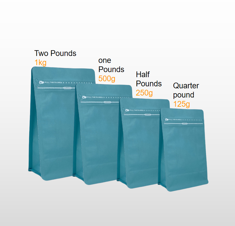 250g 1kg Coffee Bags Coffee Tea Bag Stand up Zip Lock Pouch for Coffee Packaging Bag