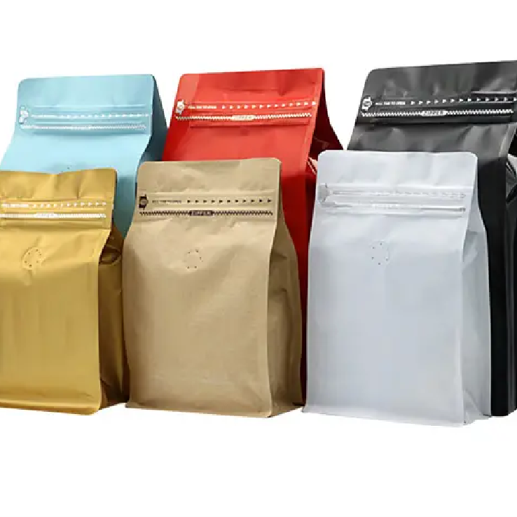 Different Size Brown Kraft Paper Zipper Food Coffee Tea Biodegradable Stand up Bag Pouch With Clear Window