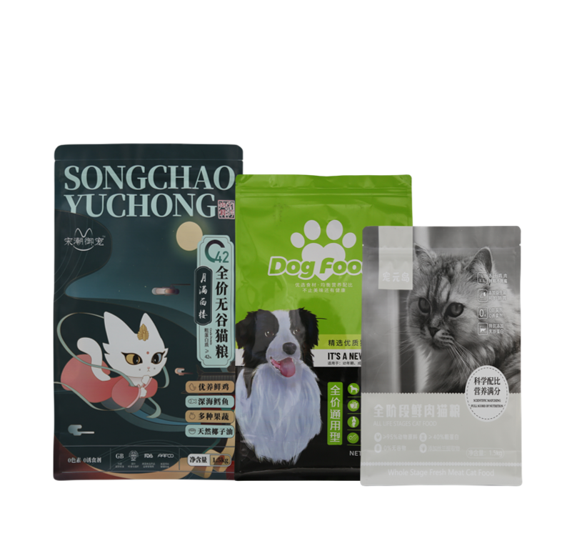 1kg 2kg 4kg 20kg Cat Litter Cat Food Kraft Paper Packaging Pet Food Bag Dog Food Treat Packaging Paper Bag Zipper Lock Bags