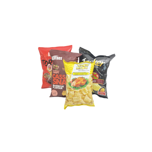 Laminated Custom Back Heat Sealing Plastic Bags Food Popcorn Casava Potato Chips Packaging Bag for Snack