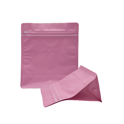 Custom Printed 8oz 12oz 16oz 100g 250g 500g Pink Coffee Bags Flat Bottom Tin Tie Stand up Zip Lock Pouch for Coffee Packaging Bag