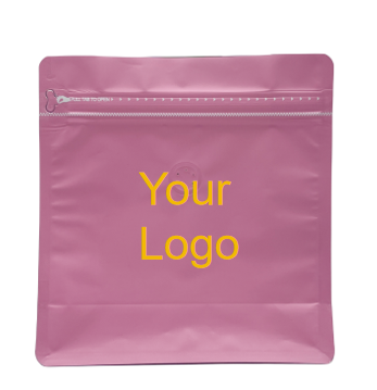 Custom Printed 8oz 12oz 16oz 100g 250g 500g Pink Coffee Bags Flat Bottom Tin Tie Stand up Zip Lock Pouch for Coffee Packaging Bag