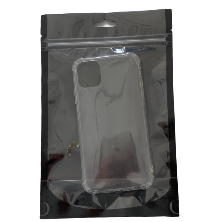 Custom Printed Logo Design One-Side Transparent Glossy Plastic Ziplock Package Cell Phone Case Bag