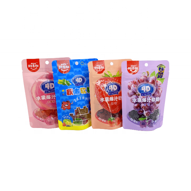 Custom Printing Smell Proof Cotton Gummy Candy Pop Rocks Stand up Pouch Custom Die Cut Candy Packaging Mylar Bags