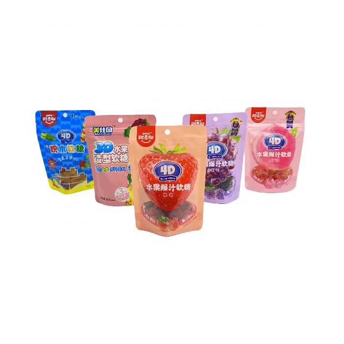 Custom Printing Smell Proof Cotton Gummy Candy Pop Rocks Stand up Pouch Custom Die Cut Candy Packaging Mylar Bags
