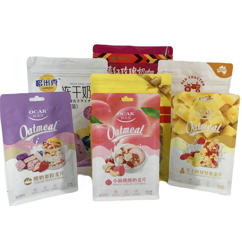 Wholesale Customization Reusable Ziplock Snacks Nuts Bags Flat Bottom Chocolate Beans Food Packaging Pouches