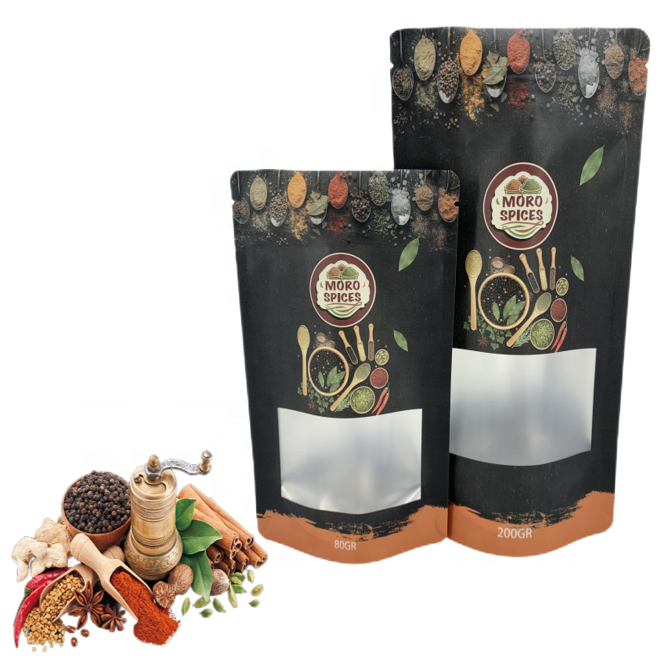 250g Spices Seasoning Flavor Packaging Bag Custom Recyclable Reusable Stand up Pouch Food Packing Bags for Seasoning