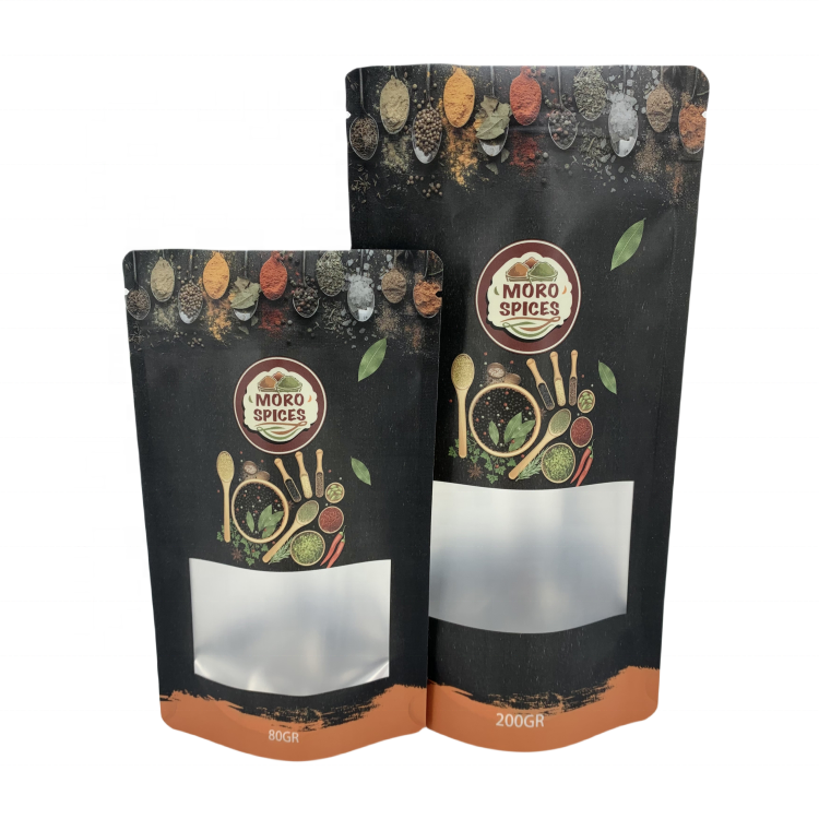 250g Spices Seasoning Flavor Packaging Bag Custom Recyclable Reusable Stand up Pouch Food Packing Bags for Seasoning