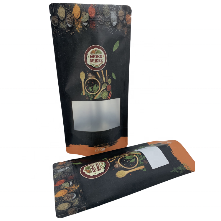 250g Spices Seasoning Flavor Packaging Bag Custom Recyclable Reusable Stand up Pouch Food Packing Bags for Seasoning